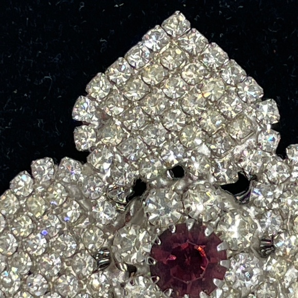 Hobe Signed Vintage Rhinestone Pin Brooch Pendant - Picture 6 of 10